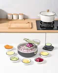 Desain Baru parutan buah pemotong bawang Dicer Manual Salad pemotong sayuran pemotong pengiris untuk peralatan dapur