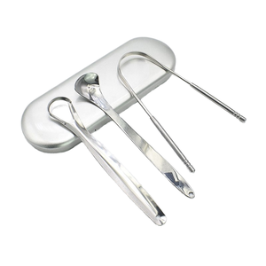 Gran oferta, 3 uds., Kits de raspador de limpieza de lengua dorada de acero inoxidable, raspadores de lengua de higiene bucal - Product Image 1