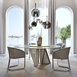 Commercio all'ingrosso Nordic Set pannello Comedor 4 Sillas <span class=keywords><strong>legno</strong></span> moderno circolare <span class=keywords><strong>in</strong></span> marmo bianco rotondo caffè <span class=keywords><strong>tavolo</strong></span> da pranzo <span class=keywords><strong>con</strong></span> sedie - Product Image 2