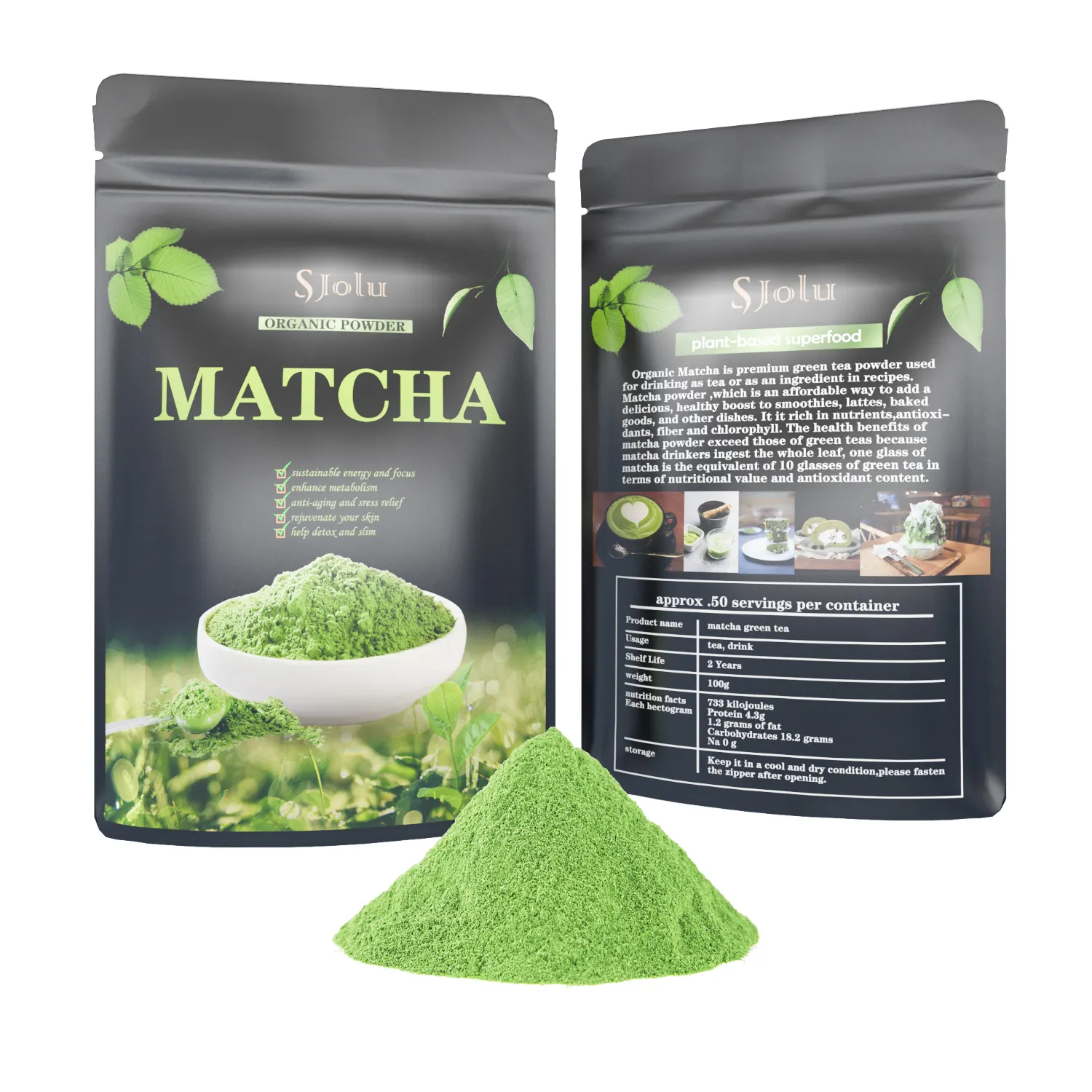 Matcha de té verde a granel, Etiqueta Privada, Superalimentos, polvo orgánico