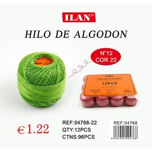 ด้ายเย็บผ้าอิลัน คอตตอน เบอร์ 12 สี 22 - Product Image 3
