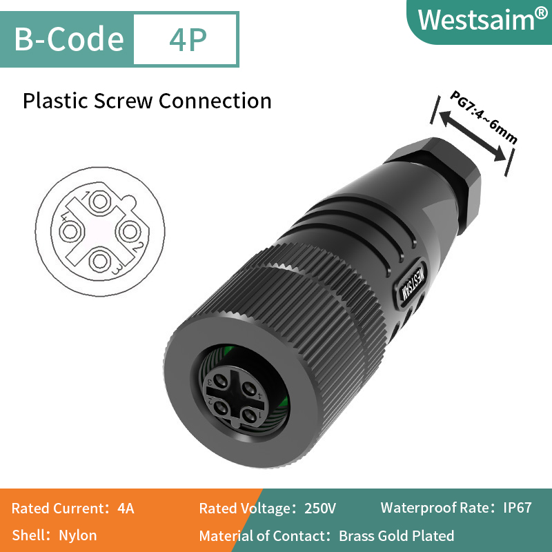 M12-B-4 Femelle PG7