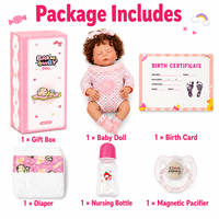 BAkwbwBY Poupée Reborn 18 Pouces Silicone Vinyle Yeux Fermés Lavable Tenue Ours Rayée Bleue Bébé Réaliste Accessoire Photo