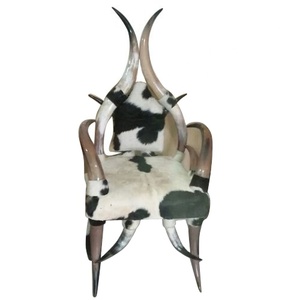 Chaise de bureau en corne grise élégante, siège royal pour table - Product Image 1