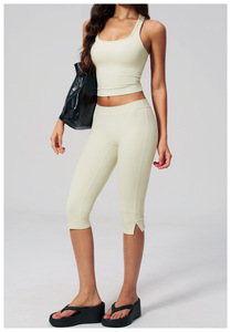 Leggings de sport <span class=keywords><strong>pour</strong></span> <span class=keywords><strong>femme</strong></span> SHINBENE 17 pouces, coupe capri, ouverture latérale, taille mi-haute, <span class=keywords><strong>pour</strong></span> la <span class=keywords><strong>gym</strong></span>, le yoga et les activités athlétiques - Product Image 6