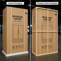 Équipement de réfrigération vertical pour la vente au détail 2-8 ℃   Réfrigérateur commercial à portes vitrées sans givre pour présentation