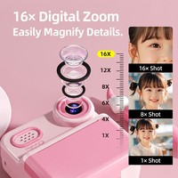 P03 Renkli Baskılı Fotoğraf Makinesi 1080P Kaydedici 16x Dijital Yakınlaştırma 2.4 İnç Ekran 5 Saat Kayıt 300 Fotoğraf Baskısı 128GB Kart Desteği