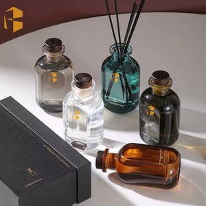 150ml al por mayor Etiqueta Privada Color translúcido lujo vidrio caña difusor botella vacía Aroma difusor botella con palos de caña - Product Image 2