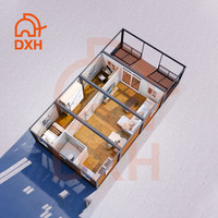 Cabane de plage portable à prix compétitif Villa Living Hotel Restaurant Maison préfabriquée Pack plat de 30 pieds Maison en conteneur avec toilettes