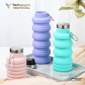 ขวดน้ำพับได้ซิลิโคน 500 มล. ปลอดสาร BPA ป้องกันการรั่วไหล เป็นมิตรกับสิ่งแวดล้อม ใช้ซ้ำได้ เหมาะสำหรับเด็ก เล่นกีฬา เดินทาง ท่องเที่ยว ออกกำลังกาย แคมป์ปิ้ง - Product Image 2