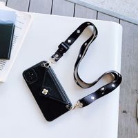 Étui de téléphone pour filles avec sangle de collier, mignon et tendance, pour iPhone 11 |   Coque arrière mains libres