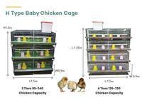 Vente chaude Cage d'alimentation pour animaux 3/4 niveaux 90-240/120-320 Oiseaux H Type Batterie Bébé Poussins Cages de couveuse pour ferme avicole
