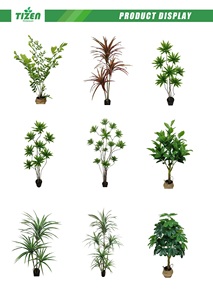 Tizen usine grandes fausses plantes Olive bambou branches et feuilles de palmier artificielles pour intérieur extérieur - Product Image 3