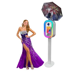 10.2 11 Pro Roamer ayna Photobooth Selfie seyyar fotoğraf kabini kabuk standı Kiosk 12.9 ile halka ışık uçuş durumda