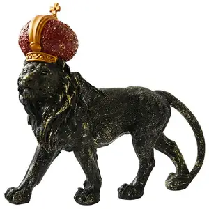 Lion Unique Resin Craft figurine produttori europa Nordic Decorative Art Living Room Office Decor Big Crown 3D Lion Figure