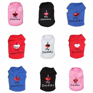 Pet Love My Mommy & Daddy' Camisas para perros Camiseta sin mangas de algodón Chaleco de verano para perros - Product Image 6