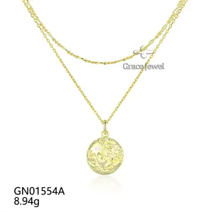 Grace Jewelry Personalized Luxury Round 18K Gold Elegant Jewelry Star Pendant Necklace For Women