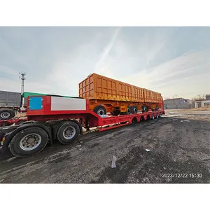 Pabrik kualitas tinggi tugas berat 100 ton leher angsa 5 poros tempat tidur rendah semi-trailer