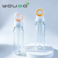 Flacon pulvérisateur cosmétique cylindrique en PET de 90 ml, transparent, résistant aux hautes températures, avec ouverture facile pour crème solaire visage