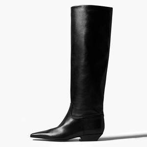 Stivali <span class=keywords><strong>al</strong></span> <span class=keywords><strong>ginocchio</strong></span> moderni con tacco a punta e tacco architettonico, <span class=keywords><strong>in</strong></span> microfibra vegana, stile western, da donna, all'ingrosso OEM ODM - Product Image 5