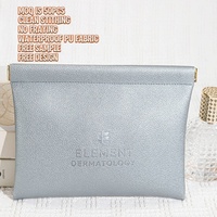 Grosir tas kosmetik penutup kancing jepret kulit Pu tahan air portabel dompet amplop uang dompet rias
