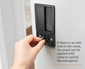 Serratura Magnetica Piatta Minimalista Nera da Incasso per Camere da Letto, Maniglia Silenziosa per Porte Interne in Legno - Product Image 5