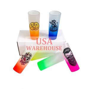 Verre à shot dégradé givré de 2,5 oz, 3 oz, 70 ml avec fond coloré ombré pour impression par transfert thermique par sublimation - Product Image 1