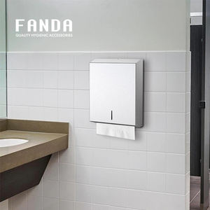 Porte-papier toilette FANDA en acier inoxydable brossé écologique - Design mural moderne - Garantie 1 an pour les immeubles de bureaux - Product Image 2