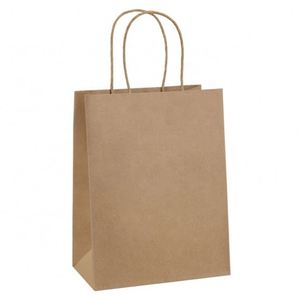 Bolsa de Papel Kraft Colorida con Asa Retorcida para Empacar Regalos, Dulces o Productos con Logotipo Personalizado para Promociones y Compras - Product Image 1