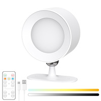 Lampe murale magnétique rechargeable par USB, 3 températures de couleur RGB, lampe murale de style européen, lampe de chevet à intensité variable, lampe murale sans perçage