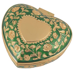 Boîte à bijoux de luxe en alliage d'aluminium en forme de cœur, boîtes à bijoux personnalisées, boîte en métal - Product Image 1