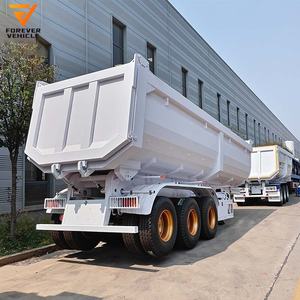 Remorques benne basculante neuves et d'occasion à 3 ou 4 essieux, robustes, avec vérin hydraulique, pour tracteurs - Product Image 6