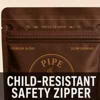Pochettes en plastique personnalisées imprimées pour tabac, sachets Mylar anti-odeur avec fermeture éclair pour tabac à mâcher