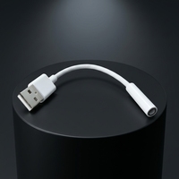 Adaptateur USB-C vers prise jack 3,5 mm, conducteur nickelé, câble en PVC durable de 15 cm, prise en charge du microphone, adaptateur pour haut-parleur/casque