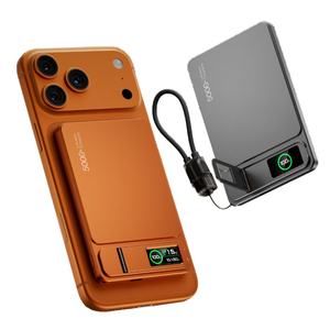 Batterie externe ultra-fine en aluminium avec logo personnalisé PD, mini batterie externe, chargeur portable, batterie externe magnétique sans fil 10000 mAh - Product Image 4