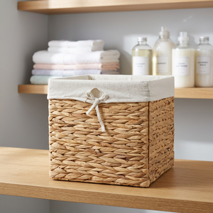 Factory Price Hot Wholesale Living Room Handmade Water Hyacinth Woven Eco-Friendly <b>Foldable</b> Storage <b>Basket</b> <b>Laundry</b> <b>Basket</b> - Product Image 2