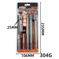 Lot de 6 adaptateurs d'extension de douilles à chocs, tiges hexagonales courtes et longues pour perceuse, clé à chocs, accessoires d'outils à main