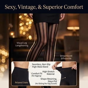 <span class=keywords><strong>Collant</strong></span> <span class=keywords><strong>a</strong></span> <span class=keywords><strong>Righe</strong></span> Verticali Vintage Plus Size 15D, Calze Trasparenti Sexy Senza Cuciture Modellanti in Nylon per <span class=keywords><strong>Donna</strong></span> - Product Image 4