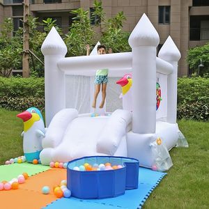 <span class=keywords><strong>Château</strong></span> <span class=keywords><strong>gonflable</strong></span> blanc pour enfants avec petit toboggan, idéal pour les fêtes et les jardins, disponible en plusieurs couleurs - Product Image 4