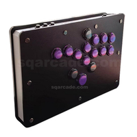 Manette de combat FunFortress Hitbox Arcade 15 touches pour Street Fighter 6, connexion filaire Type-C, support de téléphone inclus