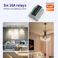 Module de relais intelligent Tuya WiFi Zigbee 6 canaux pour système SAAS hôtelier, module d'alimentation à faible courant à nœud sec pour contrôle marche/arrêt