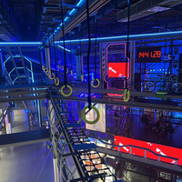 Fabricant vérifié de projets de parcs de jeux intérieurs Cyberpunk, équipement de parc d'attractions personnalisé avec parcours de parkour en cordes hautes
