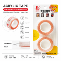 Ruban adhésif nano transparent en acrylique double face 1 mm réutilisable, lavable, imperméable pour le bricolage et les tapis