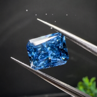 Pierres de Moissanite en vrac taille Fleur de Glace, couleur Saphir Bleu, 0,5ct-3,0ct, VVS1, certifiées GRA, pour la fabrication de bijoux en gros