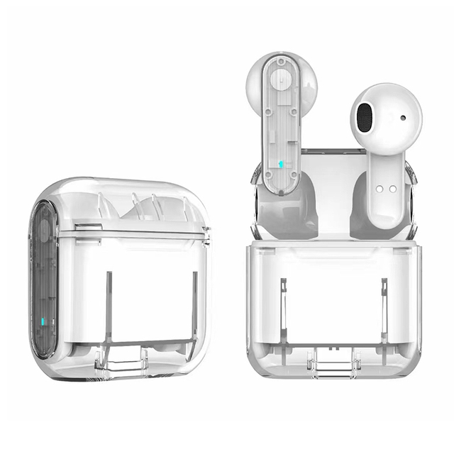 Factory Cheap Stereo Wireless Sports In-ear Headphones Transparent Earphone TWS Earbuds with Charging Case Casque Sans Fil