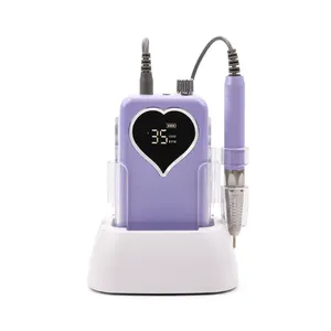 Purple 35000RPM Rechargeable Nail Drill Machine for Polished Exfoliation with Brushless Low Noise Nail Drill Sander for Gel Nail