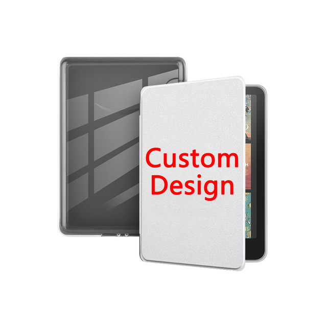 Custom Design Kindle case for Kindle Paperwhite 5 Colorsoft Personalized DIY White Kindle case PU Leather Cover with clear back