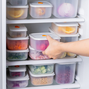 Cuisine sans BPA empilable au micro-ondes 6 pièces bac à légumes ensemble boîte hermétique en plastique pour la préparation des repas conteneur de stockage des aliments réfrigérateur organisateur - Product Image 4
