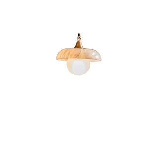 Wabi Sabi Style Single Head Pendant <b>Light</b> Round Led Stone <b>Chandelier</b> For Home Bedroom Entryway Hallway Dining Room - Product Image 4