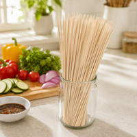 Brochettes de barbecue longues en bambou naturel de qualité alimentaire, écologiques, biodégradables, pointues, portables pour camping en extérieur et grillades au charbon de bois